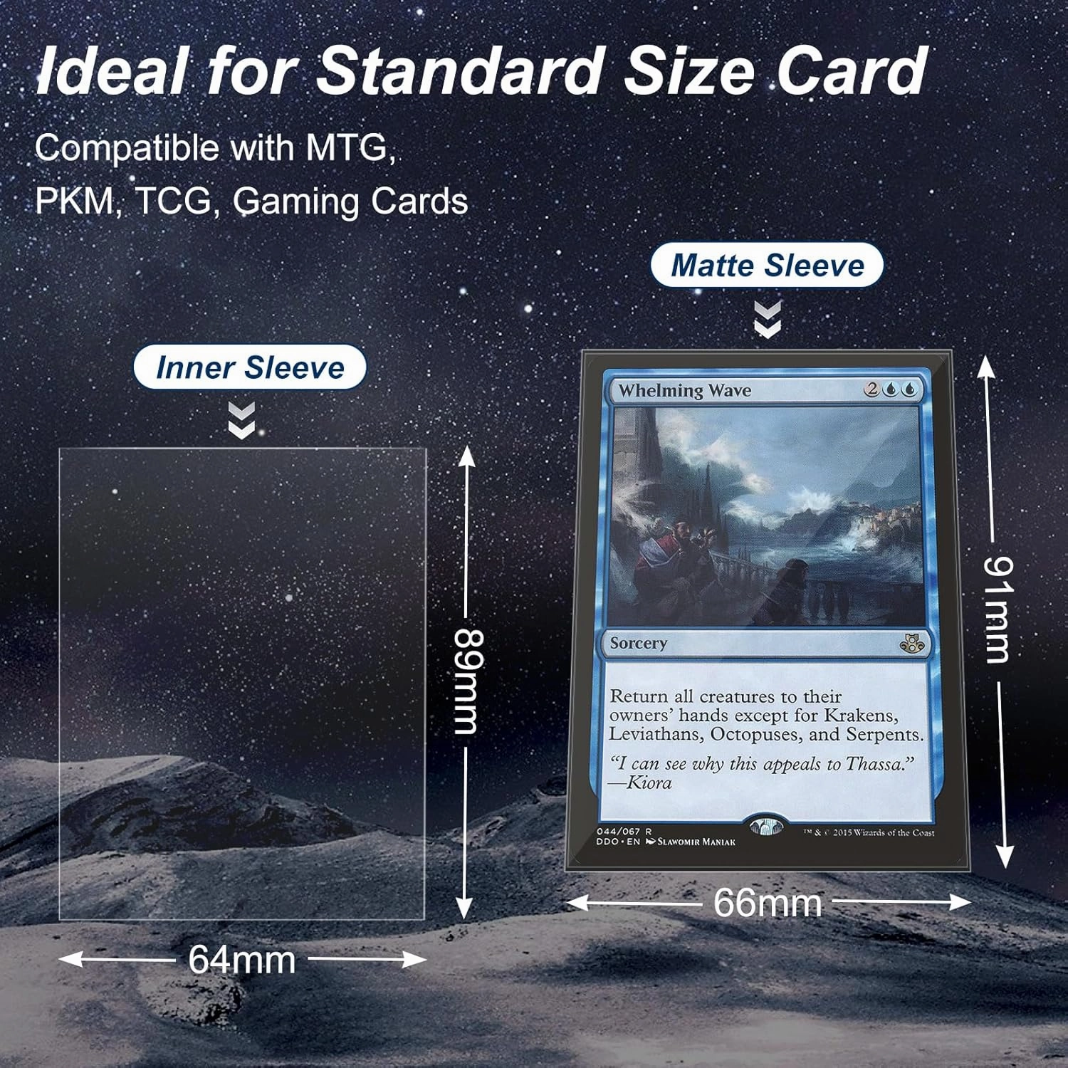 1000 Pack Card Sleeves, 500 Matte Trading Card Sleeve and 500 Inner Sleeves Ideal for Double-Sleeving, Fit for MTG, TCG and Game Cards (5 Colors)