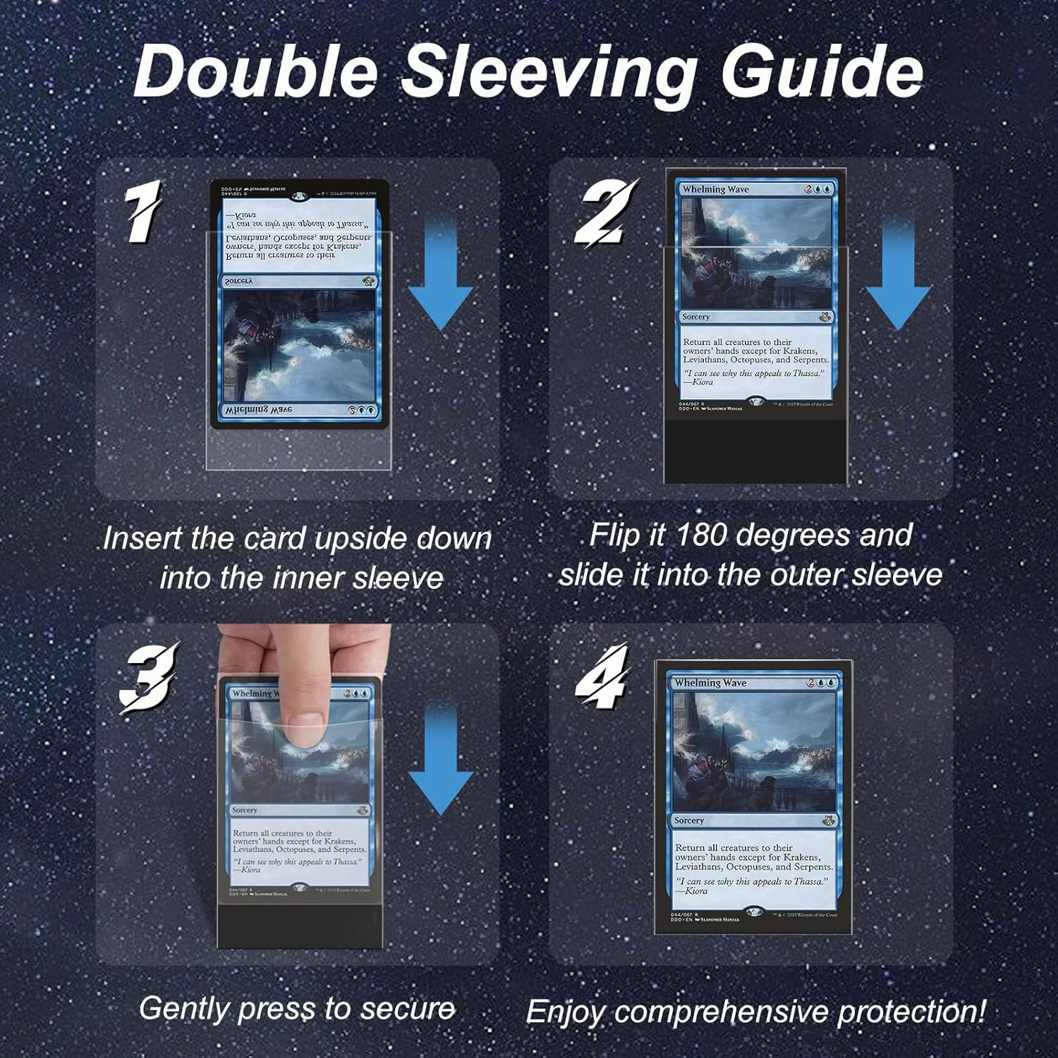 1000 Pack Card Sleeves, 500 Matte Trading Card Sleeve and 500 Inner Sleeves Ideal for Double-Sleeving, Fit for MTG, TCG and Game Cards (5 Colors)
