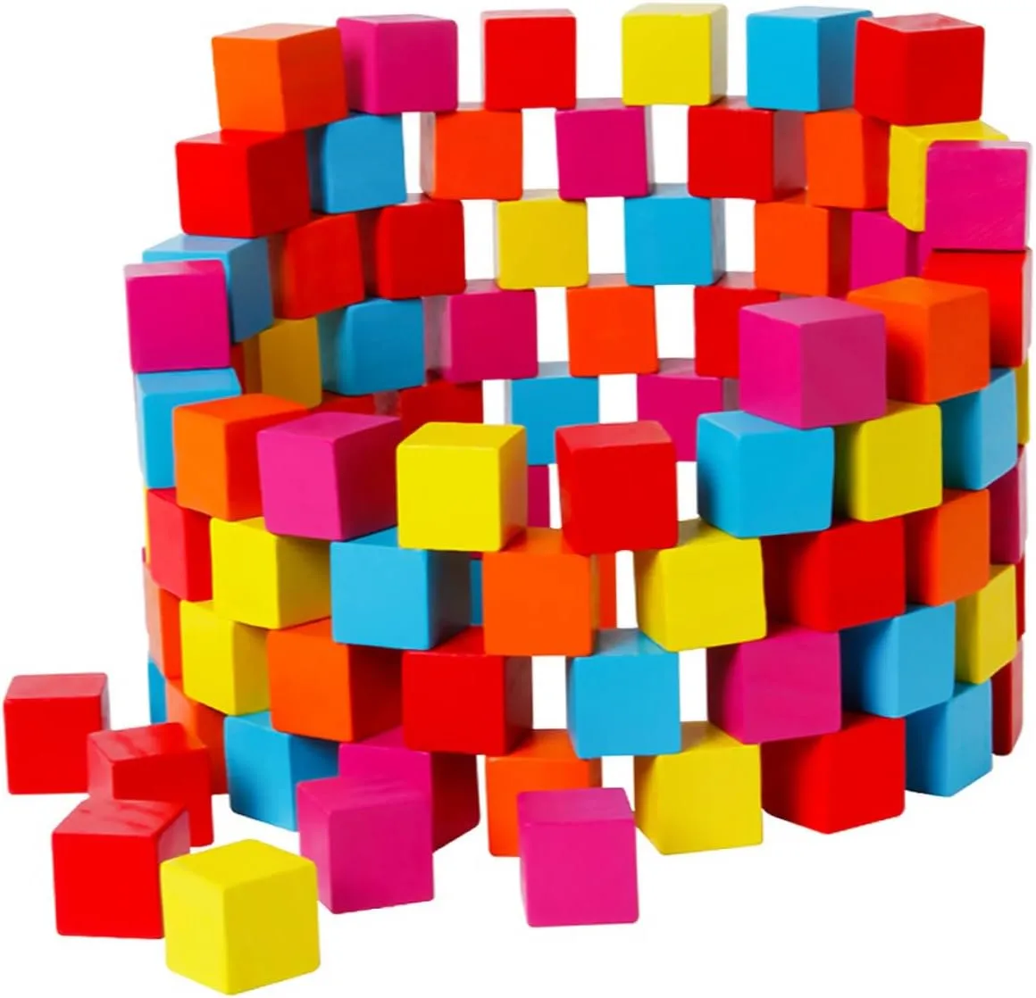 100PCS Colorful Cube Blocks Educational Teaching Aid for Fun Early Learning Plaything for Home and School Smooth and Design for Creative Play