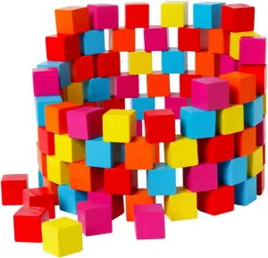 100PCS Colorful Cube Blocks Educational Teaching Aid for Fun Early Learning Plaything for Home and School Smooth and Design for Creative Play