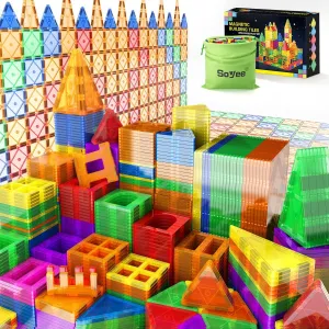 102PCS Magnetic Tiles Building Blocks Stem Toys for 3  Year Old Boys and Girls Montessori Toys Toddler Kids Gifts Parents Approved Sensory Toys