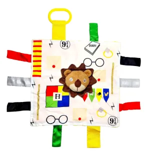 10x10” Wizard Muggle Baby Lovey Gryffen Lion Tag Toy for Babies - Muggles - House Colors - Learn Wizardry - Soft & Safe - Learn Shapes & Colors - Ideal Baby Toy & Baby Gift - BPA Free w/Stroller Clip