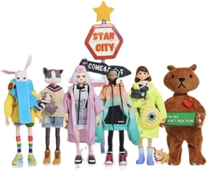 1/10 Scale Fashion Pet Hospital Series Cute Animal Doll Collectible Figure Toy Figurines（1PC Random）