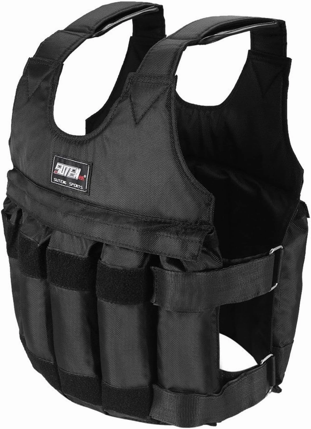 110LB Max Weighted Vest for Workout, Adjustable Weighted Vest with Reflective Stripe Running Vest for Men Women Strength Training, Training Workout, Jogging, Walking