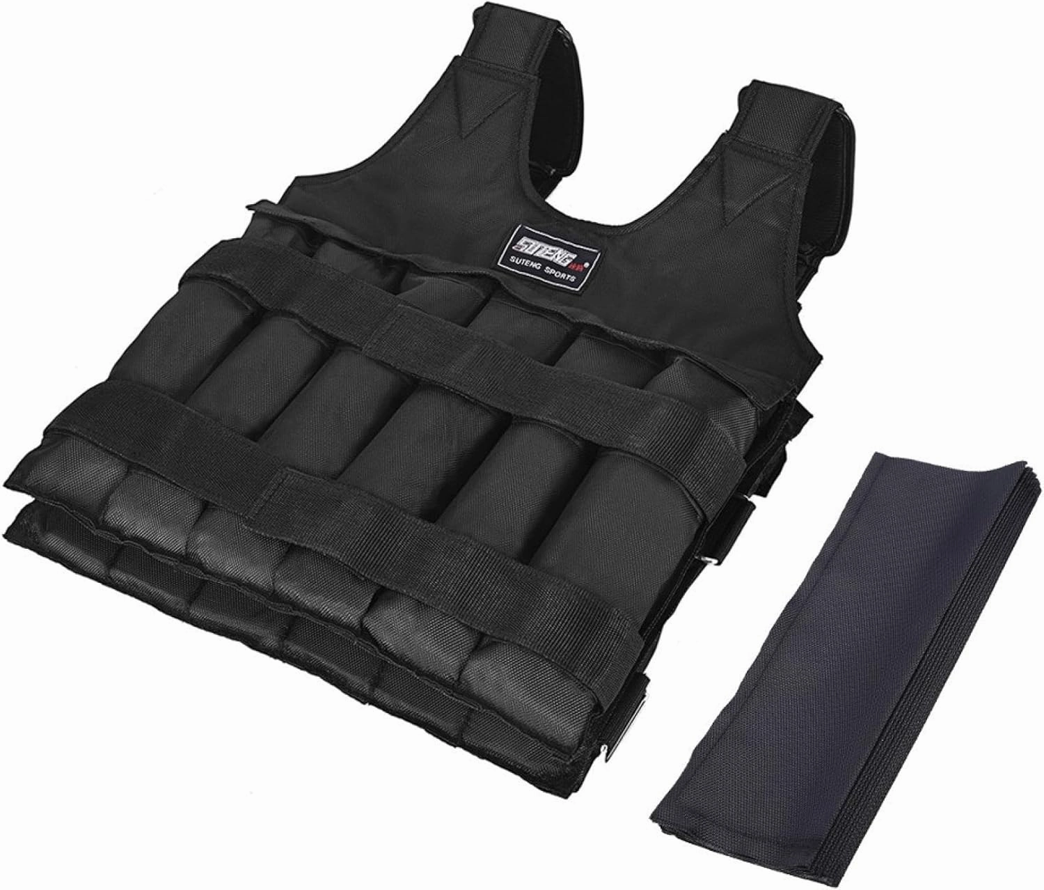 110LB Max Weighted Vest for Workout, Adjustable Weighted Vest with Reflective Stripe Running Vest for Men Women Strength Training, Training Workout, Jogging, Walking