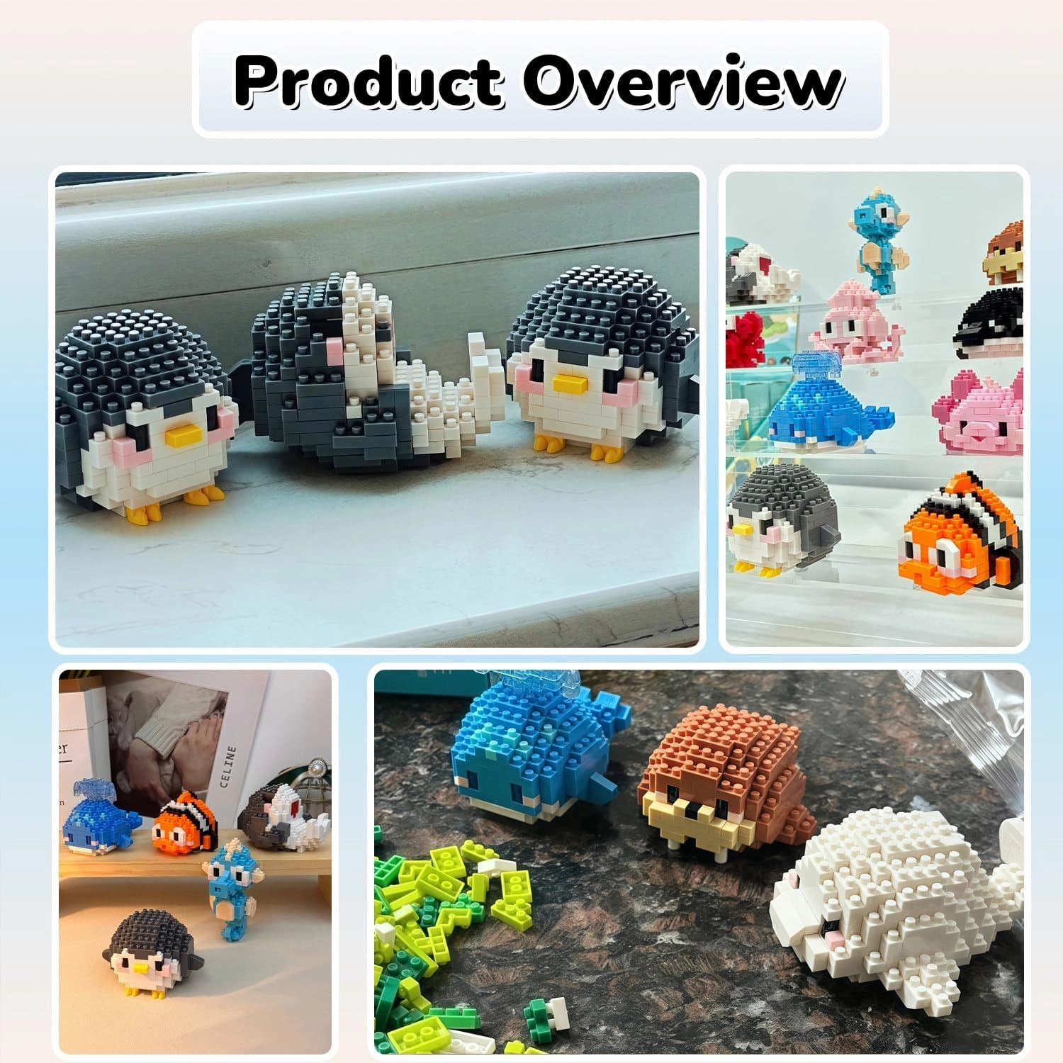 12 Pcs Building Block Sets, Ocean Life Micro Set, Mini Building Blocks, Animal Building Blocks for Adults & Kids, Small Toy Gift, Classroom Prizes, Party Favors, Toys for Ages 8-13   (12 PCS)