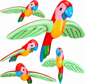 12 Pcs Inflatable Flying Parrot Decorations for Birthday Gift Tropical Party Luau Decoration Pool Prop, 31.5 x 22.05 Inches