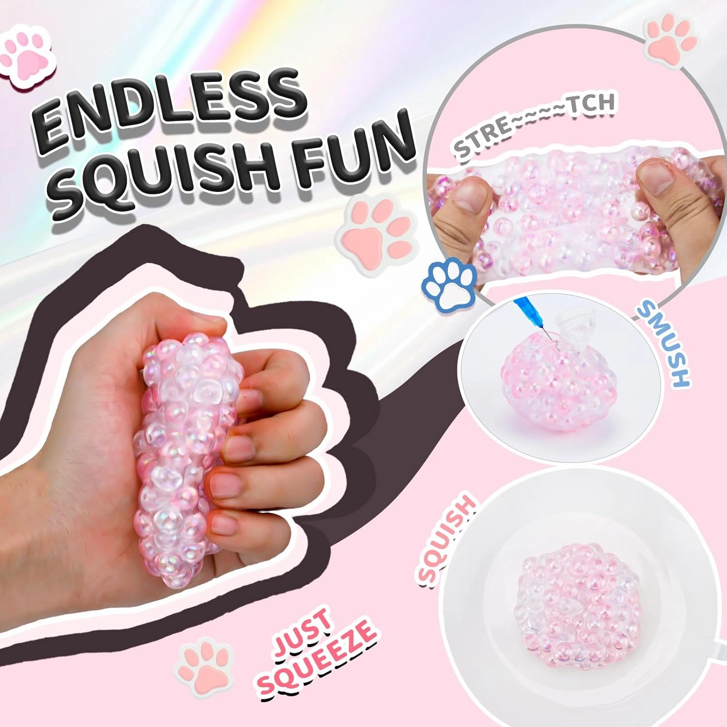 12 PCS Stress Ball Making Kit, DIY Stress Ball Making Kit Stress Ball Kit, Transparent DIY Squishy Stress Ball Sets --Sparkle Pop