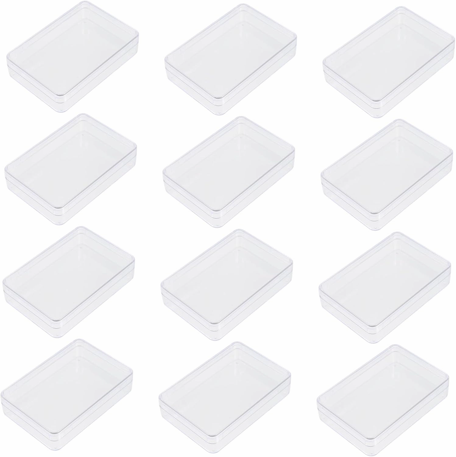 12Pcs Transparent Plastic Storage Boxes for Poker Cards Clear Card Holder Cases Empty Game Storage Box for Cards and Accessories for Organizing Poker Game