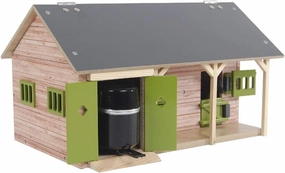 1:32 Scale Wooden Horse Stable Toy with 2 Stalls KG610249
