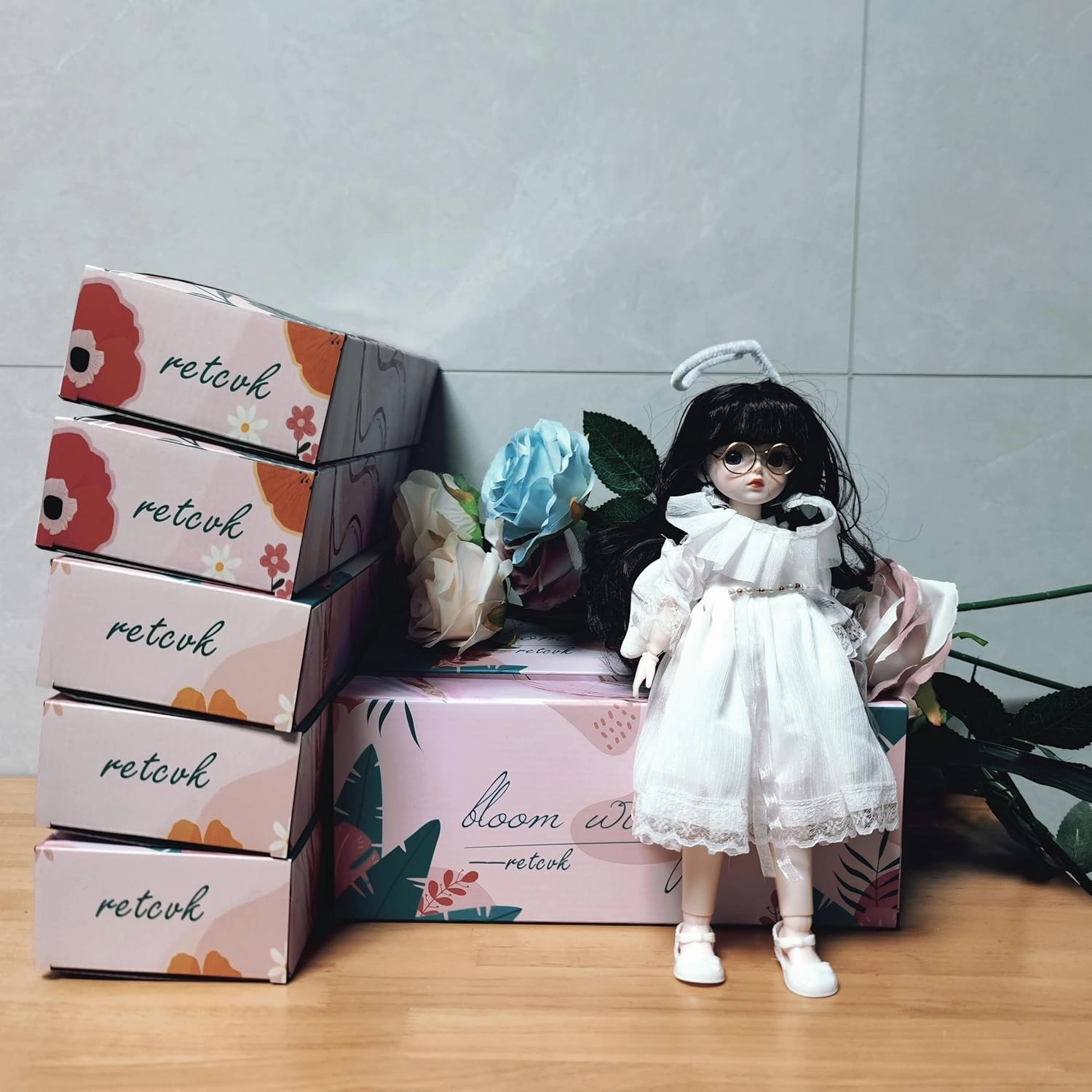 1/6 BJD Ball Jointed Blythe Smart Doll With Clothes - Anime Myou Kawaii Dolls (White)