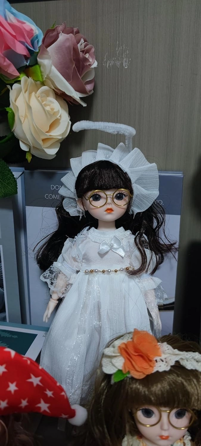 1/6 BJD Ball Jointed Blythe Smart Doll With Clothes - Anime Myou Kawaii Dolls (White)