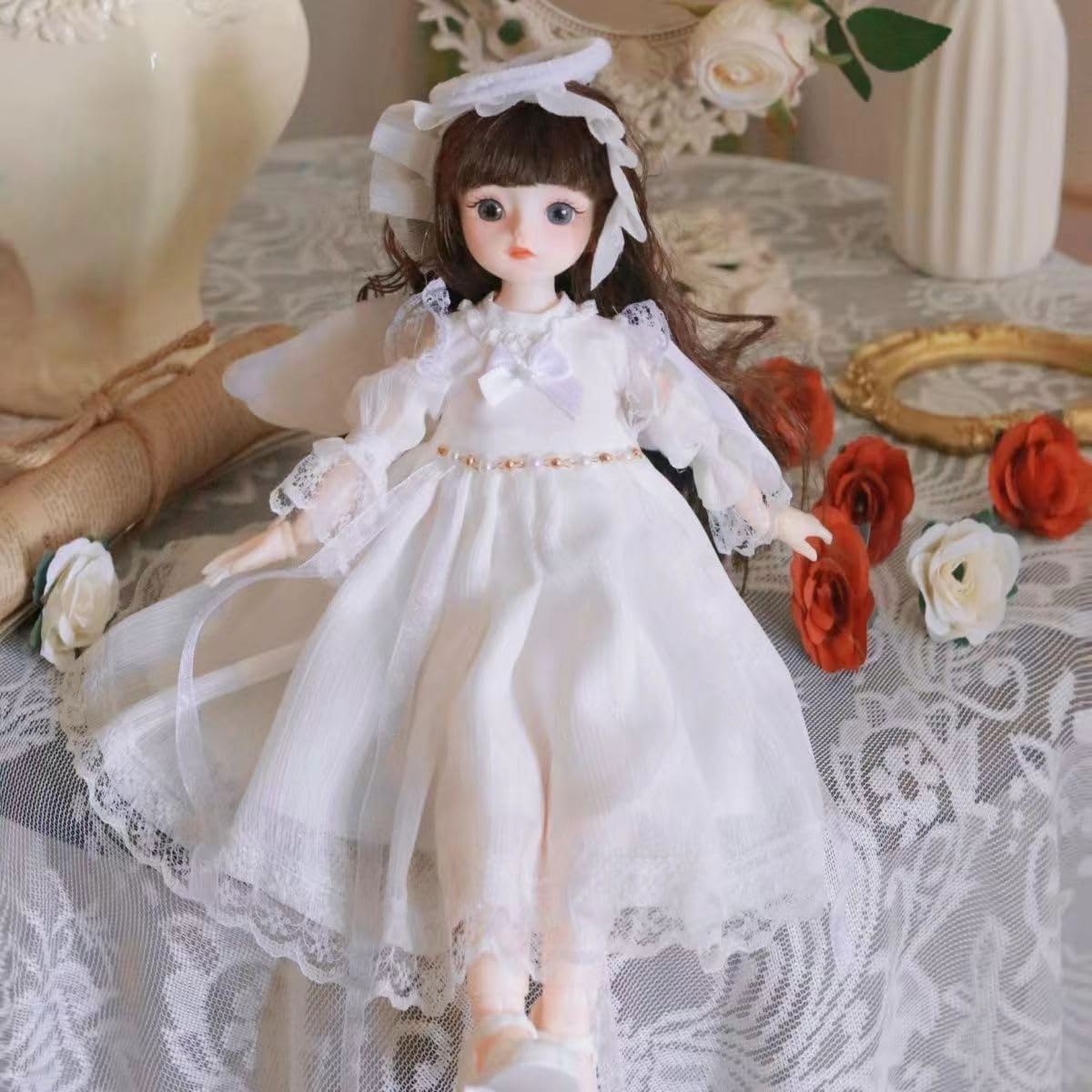 1/6 BJD Ball Jointed Blythe Smart Doll With Clothes - Anime Myou Kawaii Dolls (White)