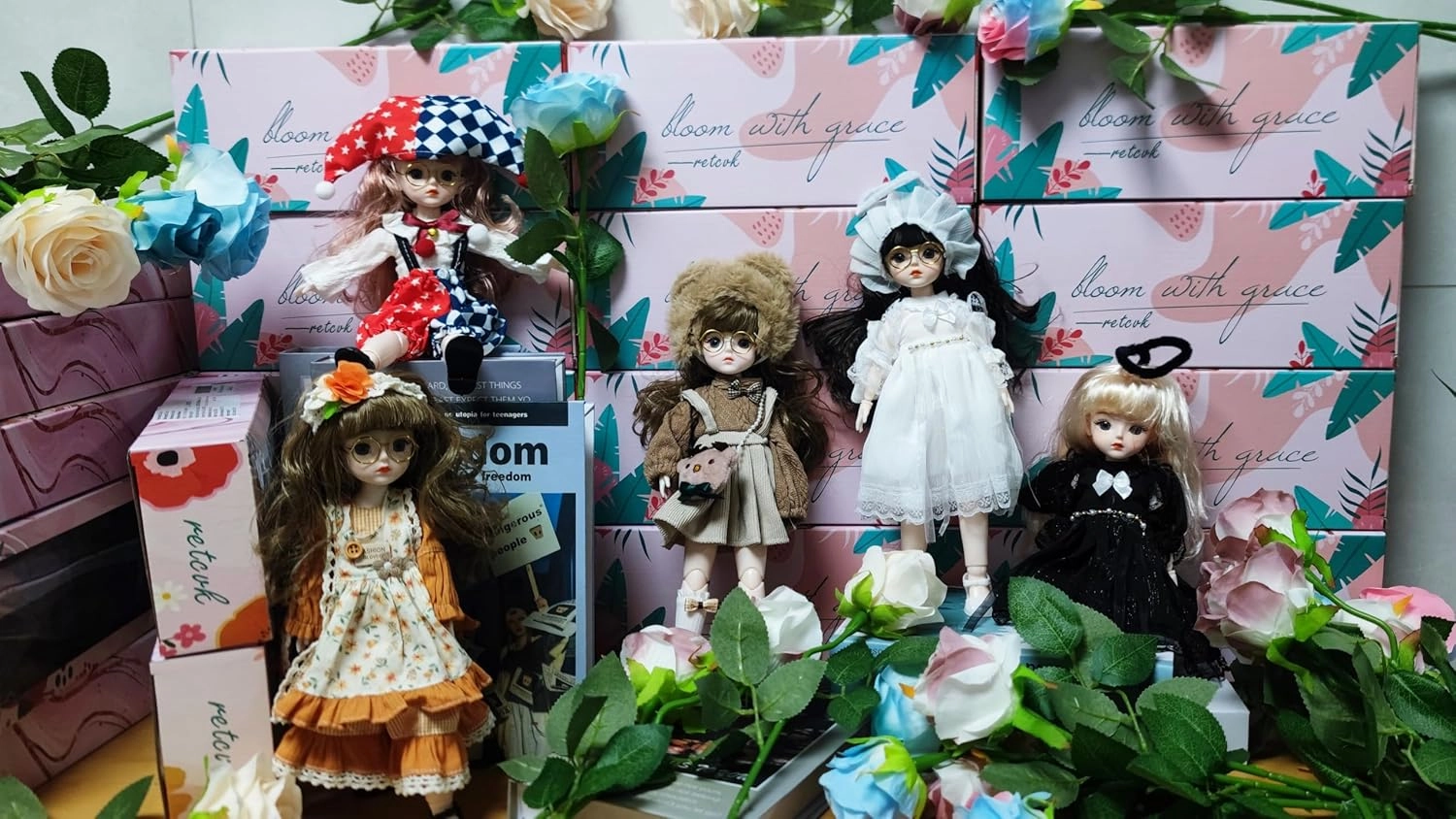 1/6 BJD Ball Jointed Blythe Smart Doll With Clothes - Anime Myou Kawaii Dolls (White)