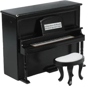1Set Scale Upright Piano Stool Model for House Decor Creative Accessories for Mini Furniture Collection and Playtime Fun