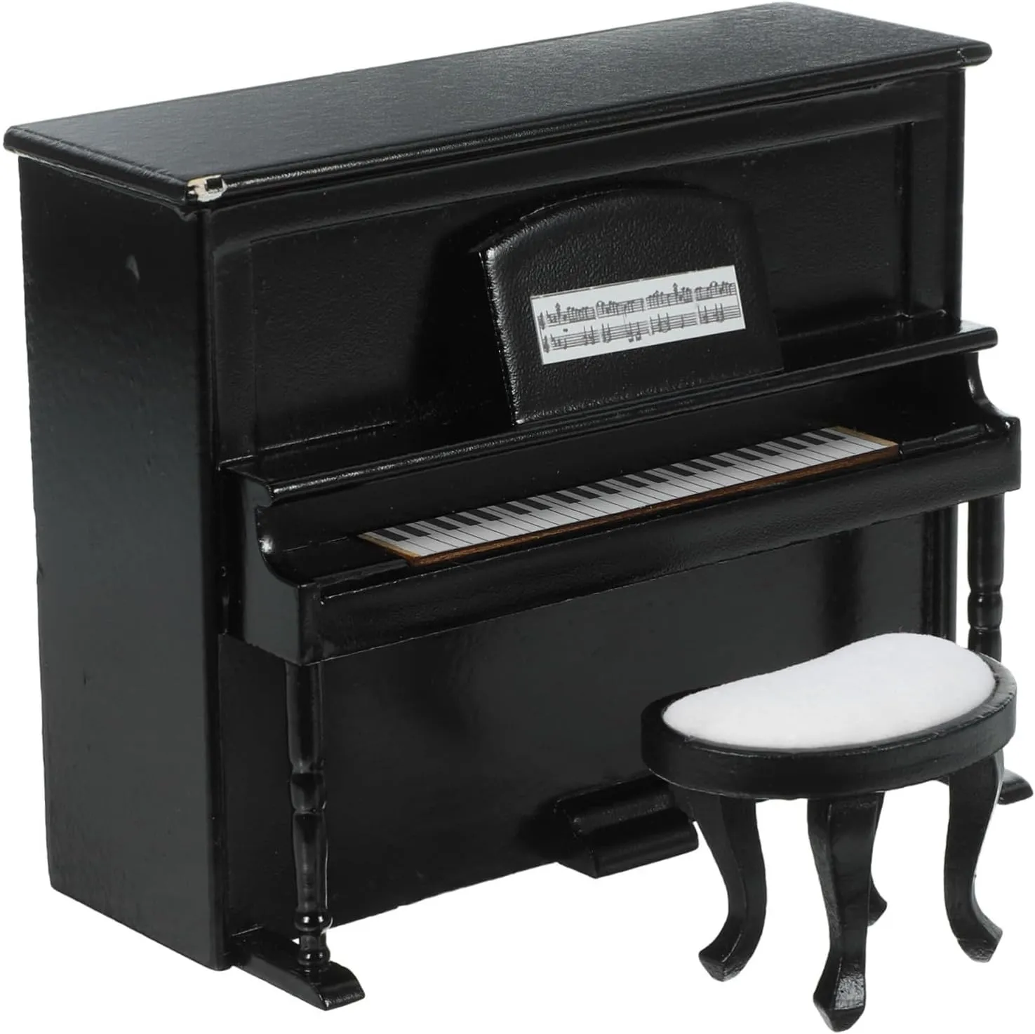 1Set Scale Upright Piano Stool Model for House Decor Creative Accessories for Mini Furniture Collection and Playtime Fun