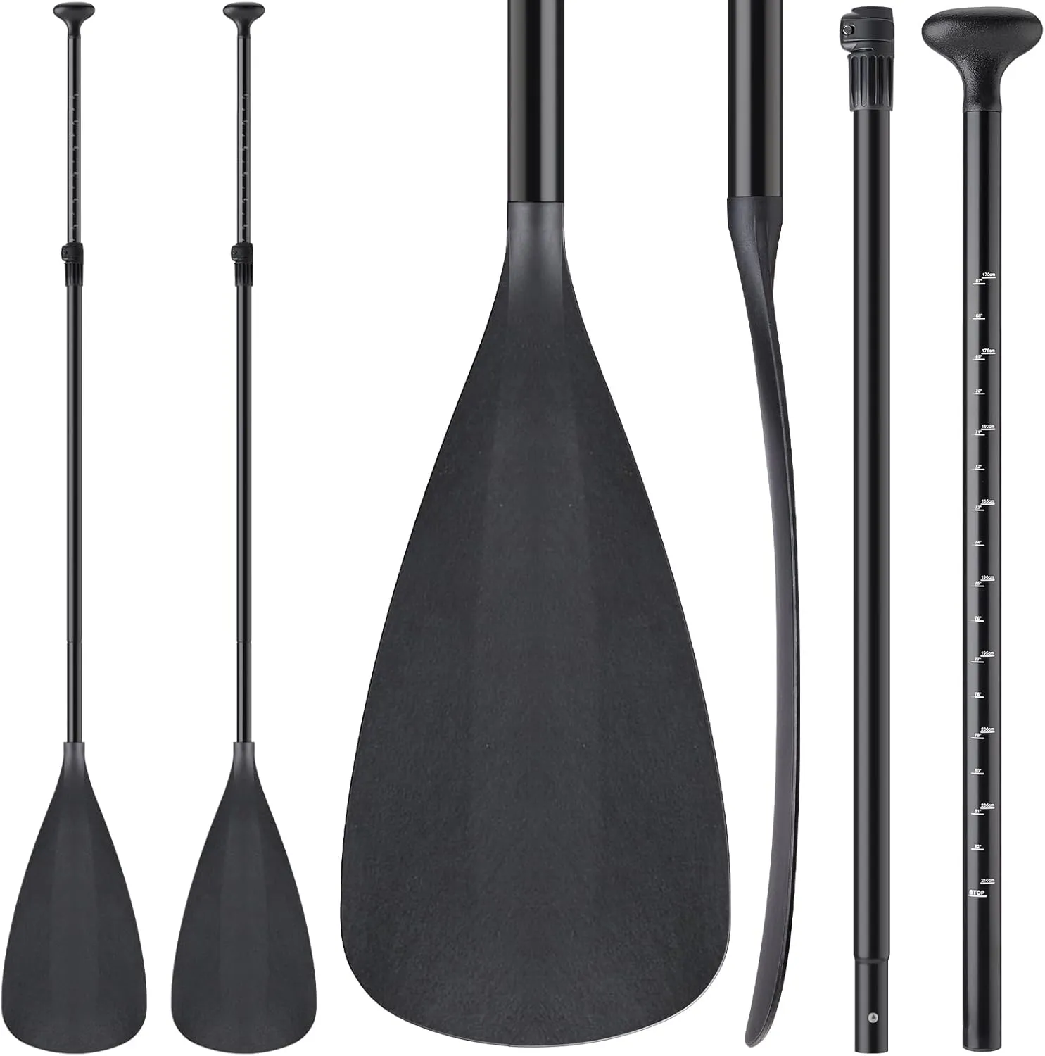 2 Set of 3 Pieces Sup Paddle Board Paddle Kayak Adjustable Stand up Oar Aluminum Alloy Lightweight Replacement Paddleboard Detachable Aluminum Alloy Shaft for Surfing Fishing