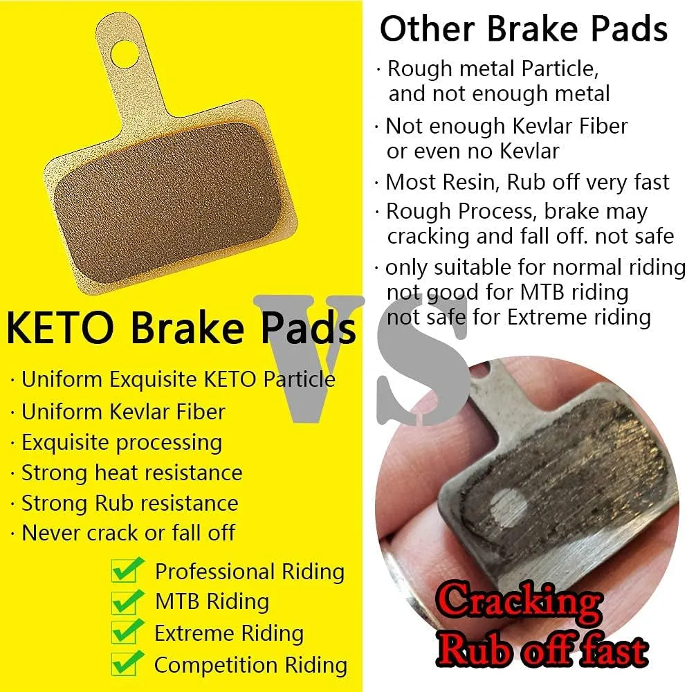 2 Sets Full Metal B01S Resin Brake Pads for TRP Tektro Shimano Deore Br-M575 M525 M515 T615 T675 M505 M495 M486 M485 M475 M465 M447 M446 M445 M416 M415 M395 M375 M315 M355 Bicycle Bike MTB