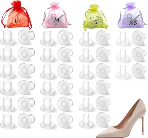 21 Pairs High Heel Protectors for Grass, 4 Sizes Transparent High Heel Stoppers Clear Heel Repair Caps Covers for Wedding Shoes Protecting from Grass Gravel Bricks Cracks(XS, S, M, L)
