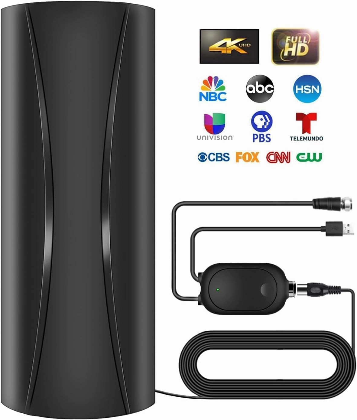 2200  Miles Range TV Antenna, Strongest Digital TV Antenna Indoor with Amplifier Signal Booster for Smart TV and Old TVs for Local Channels