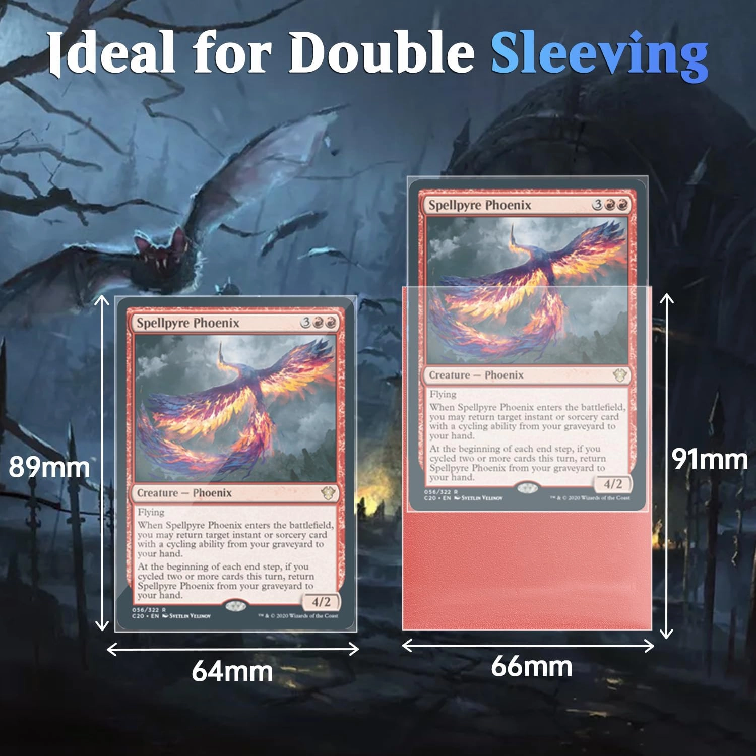 2400 Counts Perfect Fit Card Sleeves, Exact Fit Card Sleeve, Inner Sleeves for Double-Sleeving, High Clarity Trading Card Sleeve for MTG, PKM, TCG, Gaming Cards