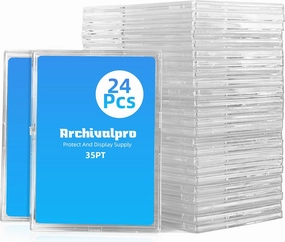 24pcs Cards Sleeves 35pt Top Loaders Mini Snap Card Holder for Trading Cards Protectors Hard Plastic for Baseball Card