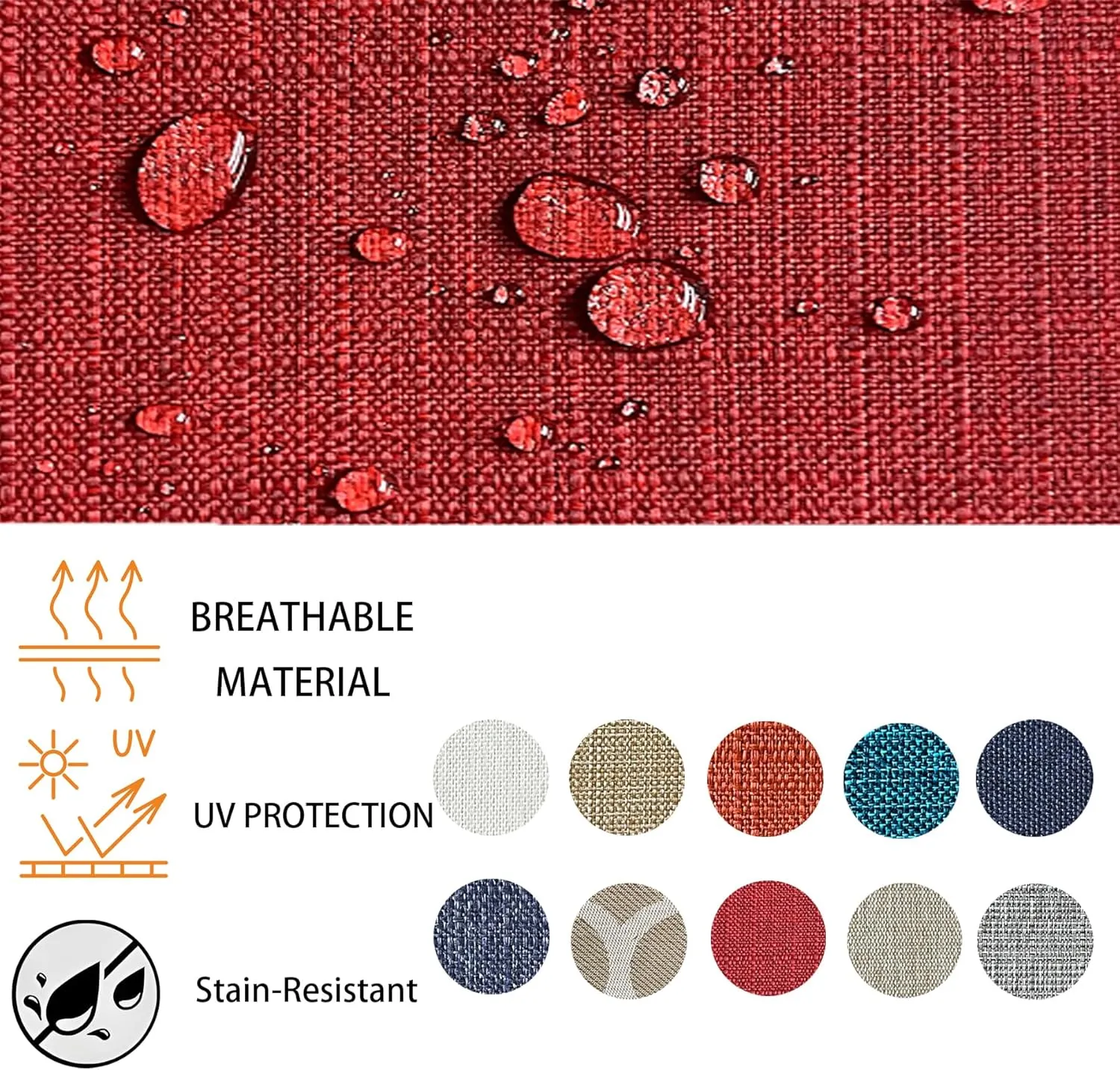 24x24 inch Outdoor/Indoor Deep Seat Patio Cushions Set of 2 Resilient Foam Filling Water Repellent Stain-Resistant UV Resistant Weather Resistant Deep Seat Bottom Chili