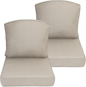 24x24 inch Outdoor/Indoor Deep Seat Patio Cushions Set of 2 Resilient Foam Filling Water Repellent Stain-Resistant UV Resistant Weather Resistant Deep Seat Bottom Putty