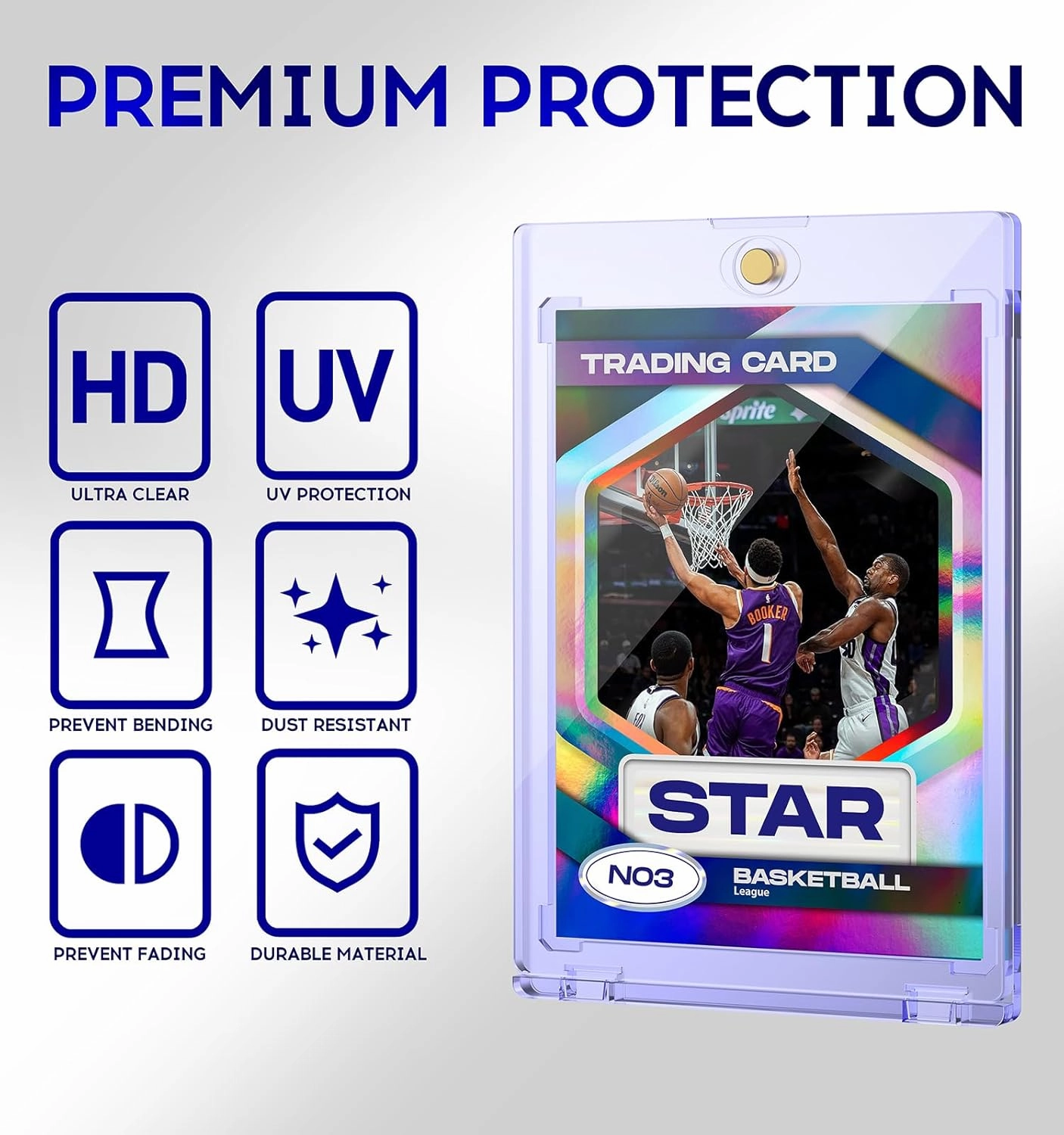 25ct Magnetic Card Holder, 35pt One Touch Card Holder, U-V Protectors Hard Plastic for Trading Cards, Magnet Case, Sports, Football, Baseball Cards Holder
