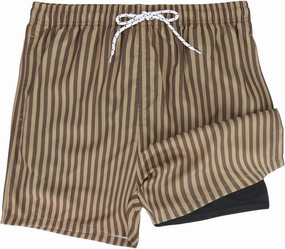 2 in 1 Men's Hawaii Print Swim Trunks with Compression Liner 5" Bathing Suits Quick Dry Shorts with Pockets