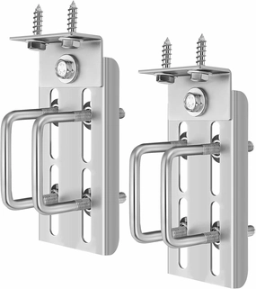 2 Sets 8" Boat Trailer Bunk Brackets, Galvanized Double U Bolt Swivel Top Bunk Bracket Kit for 1.5" x 3", 2" x 3", 3" x 3" Boat Trailer Cross Member, Boat Trailer Bunk Brackets