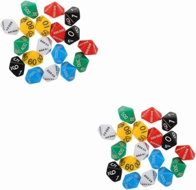 2sets 18pcs Sided Dice for Party Games Lightweight Gaming Dices for Board Games Educational Activities for Adults Fun 18pcs*2