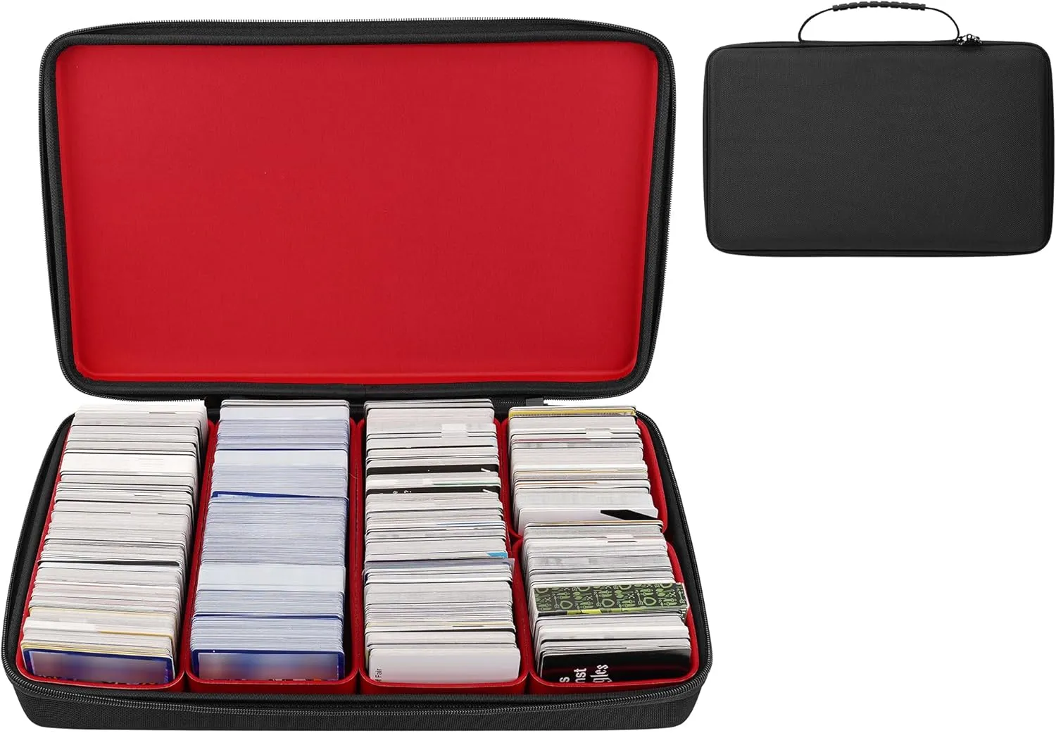 3000  Large Trading Card organizer box Compatible Against Humanity,MTG Cards,TCG Trading Cards and baseball card,Soccer Cards and various game cards.(Not including Cards)(red), HNTDHKB-01