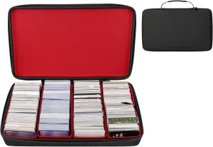3000  Large Trading Card organizer box Compatible Against Humanity,MTG Cards,TCG Trading Cards and baseball card,Soccer Cards and various game cards.(Not including Cards)(red), HNTDHKB-01