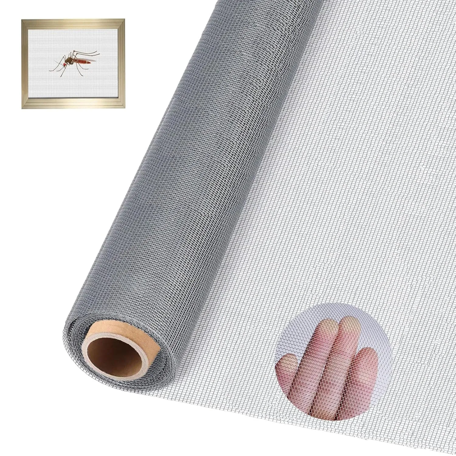 304 Stainless Steel Woven Wire mesh, 23.2 "X120.5 (59cm X 306cm) Window Screen, Suitable for Doors and Windows, Effectively preventing mice, Snakes, Insects, Birds, Wasps, and Rodents from Entering.
