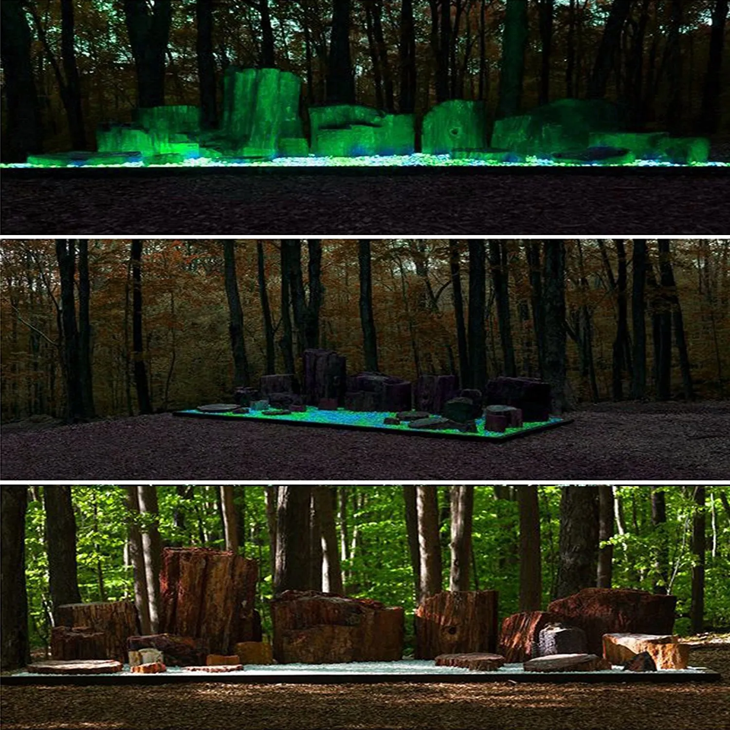 340pcs Glow in The Dark Garden Pebbles, Gardening Luminous Glow Stones Outdoor Decor Glowing Water Fish Tank Gravel (Blue Green)