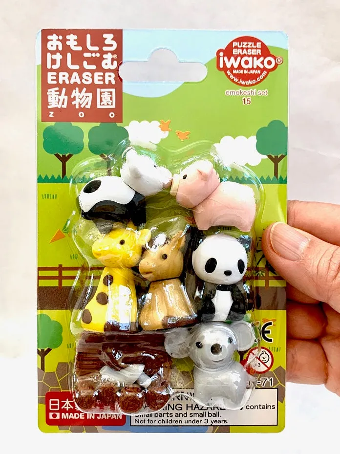 383451 IWAKO ZOO ERASER CARD-SINGLE