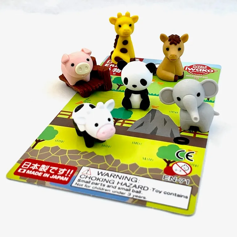 383451 IWAKO ZOO ERASER CARD-SINGLE