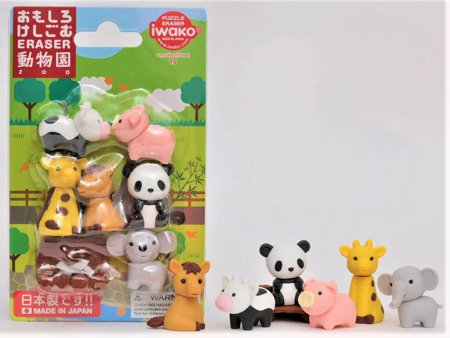 383451 IWAKO ZOO ERASER CARD-SINGLE