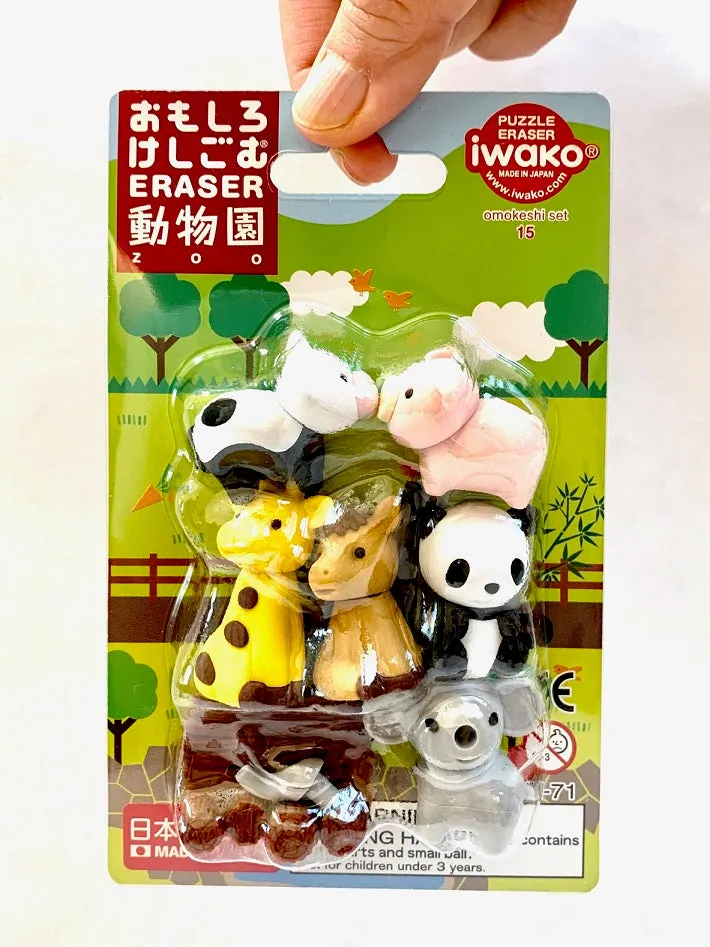 383451 IWAKO ZOO ERASER CARD-SINGLE
