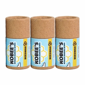 3 pack - Kobeesco Lip Balm, Lip Moisturizer, Lip Cure, Lip Balm, Chapstick (Beeswax)