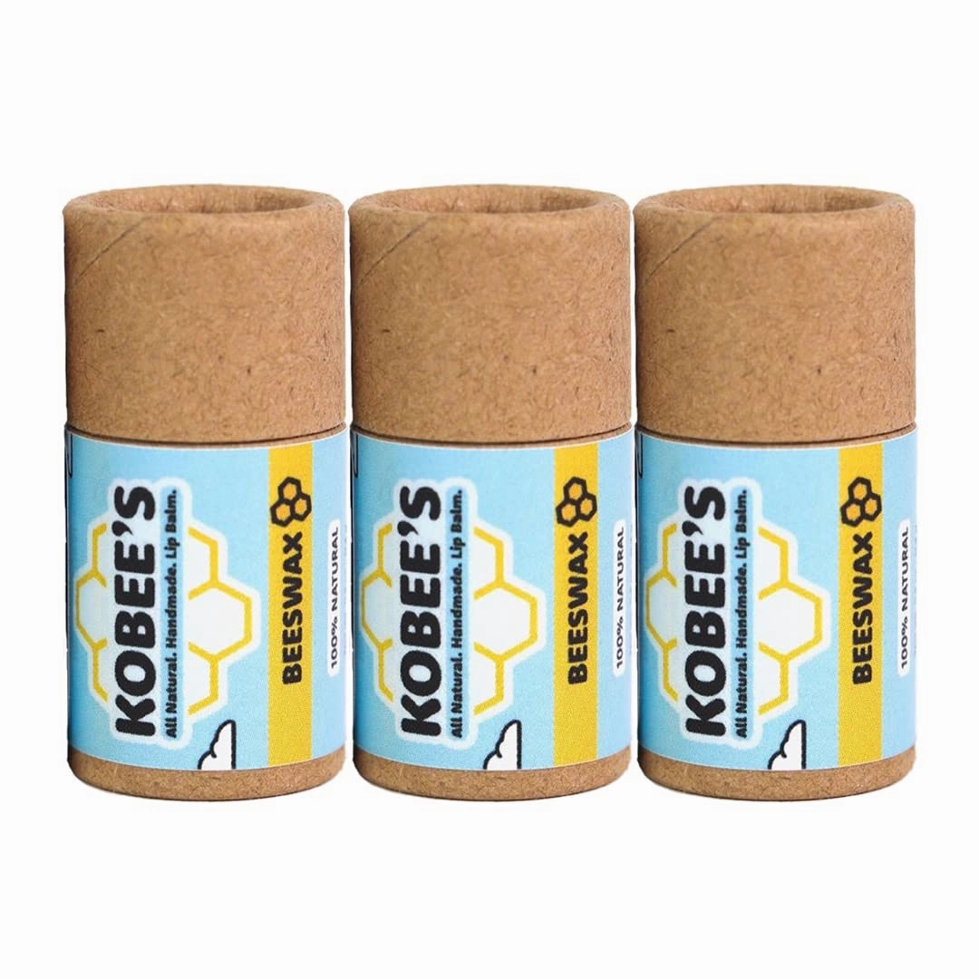 3 pack - Kobeesco Lip Balm, Lip Moisturizer, Lip Cure, Lip Balm, Chapstick (Beeswax)