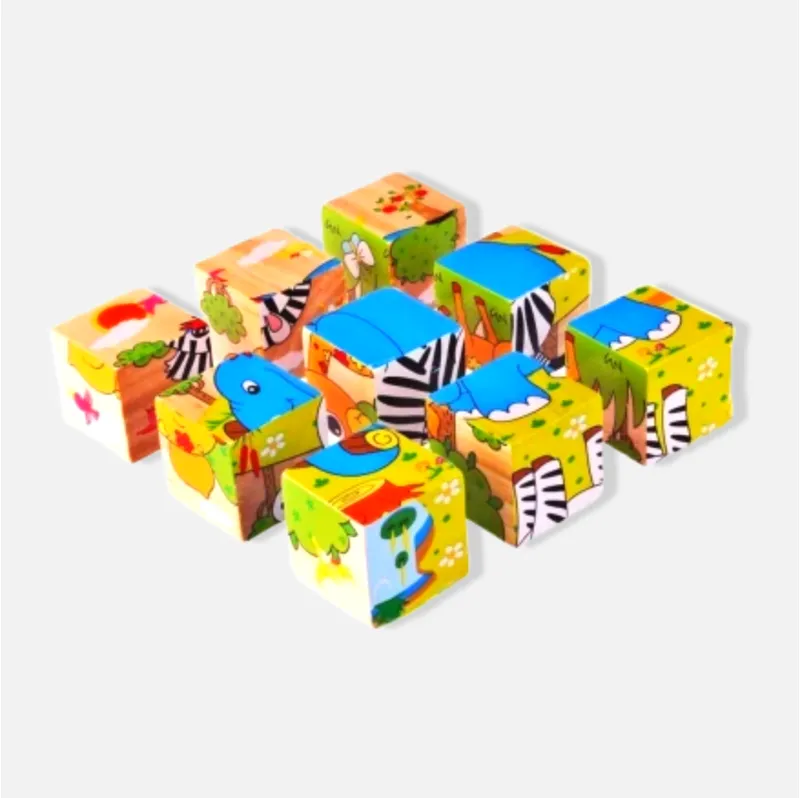 3D 6 Face Zoo Animal Block Puzzle