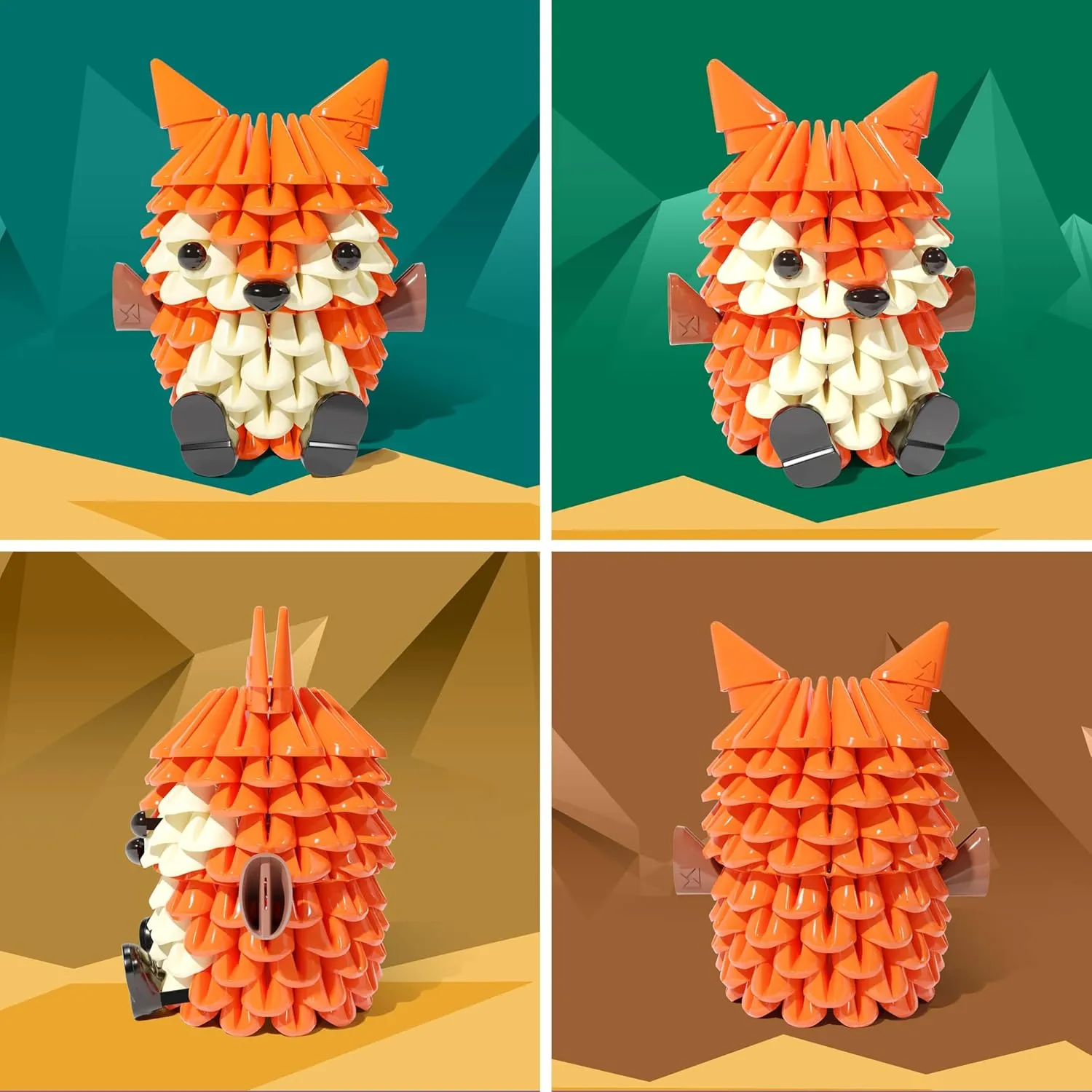 3D Animal Blocks Kit - STEM Learning Toys，Creative Forest Animals Playset with Soft Bricks for Boys Girls Birthday Gift- (1016-Mini Fox)