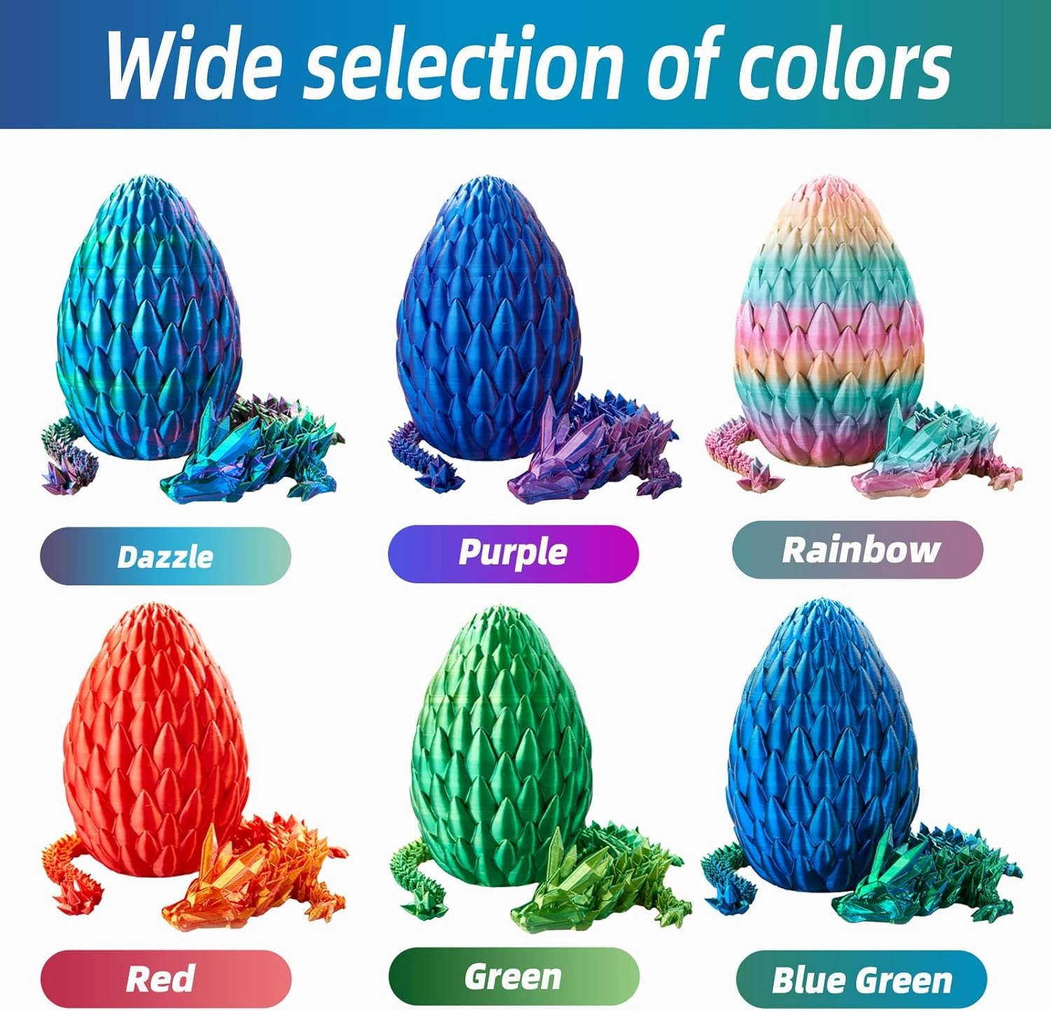 3D Printed Dragon Egg, 15Inch Crystal Dragon,Easter Eggs,Surprise Egg,Fidget Toys for Executive Home Office Decor,Toys for Kids Gifts