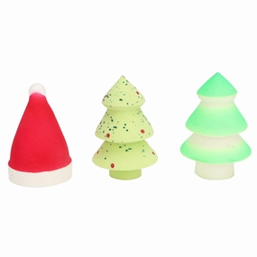 3pcs Christmas Themed Makeup Sponge Set, Elasticity, Breathable, for Liquid Cream Blending, Skin Friendly Hydrophilic Polyurethane Material
