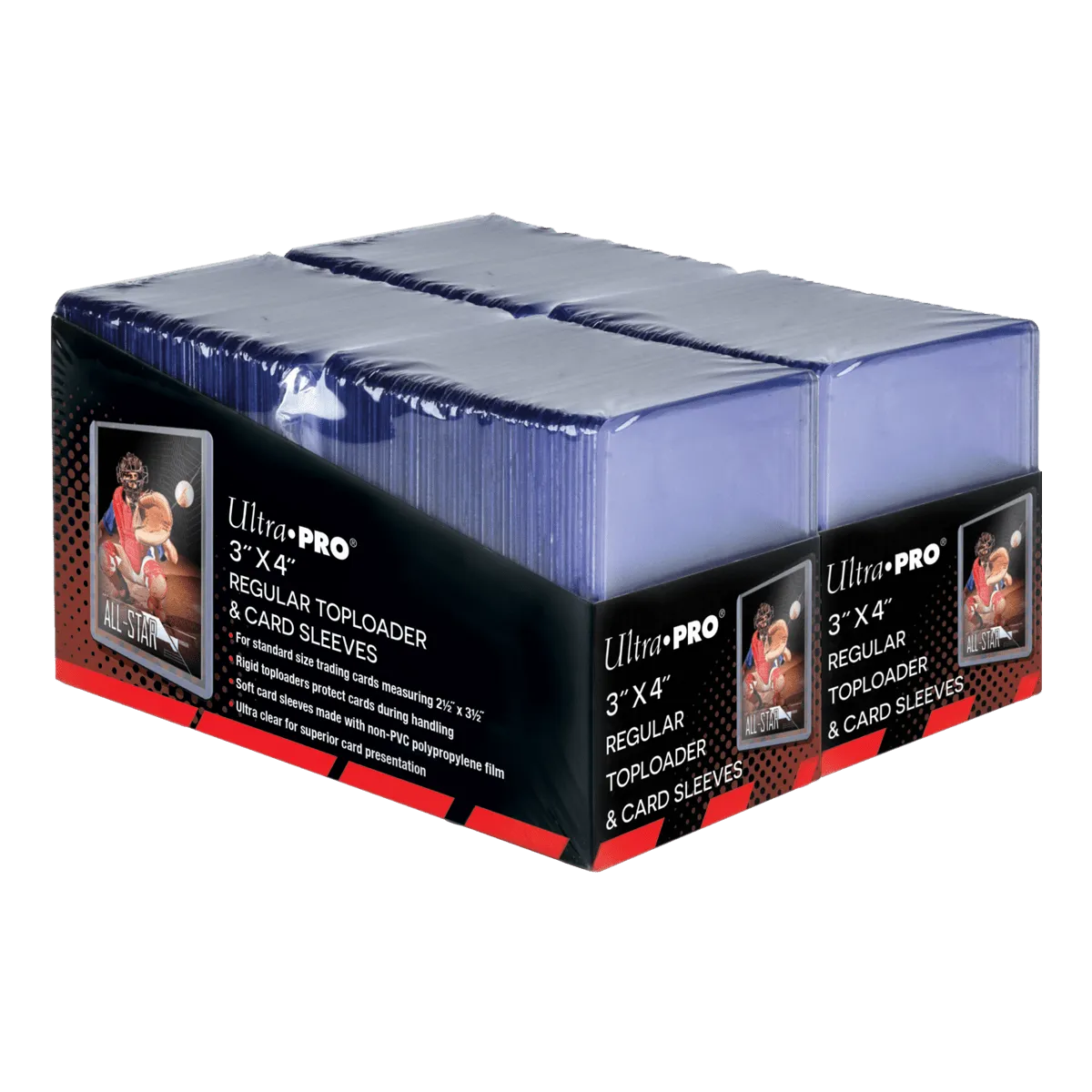 3" x 4" Clear Regular Toploaders and Soft Sleeves Bundle (200ct) for Standard Size Cards
