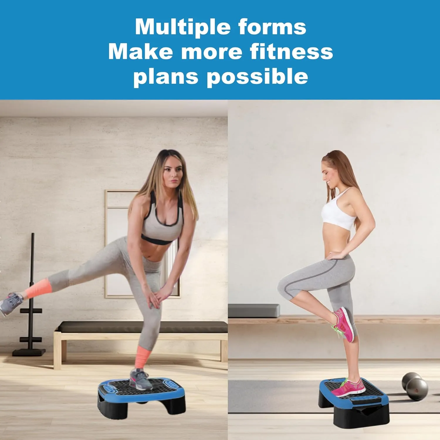 4-In-1 Aerobic Balance Board and Step Up Exercise Platform - Adjustable Multifunctional Balance Board Slant Board, Steppers for Exercise - Home Workout Non Slip Stepper Platform