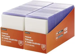 400 Card Sleeves Hard Plastic, Arjiekwei 3"X4" Baseball Card Protectors Hard Plastic, Premium Card Holder for Trading Sports Baseball Football Game Cards (200 Hard Sleeves   200 Soft Sleeves)