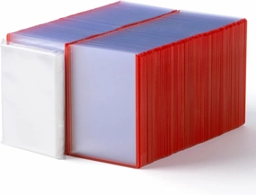 400 Card Sleeves Top Loads for Cards, 3x4 Baseball Card Protectors Hard Plastic with Red Boarder, Sports Card Holder for Trading Cards (200 Hard   200 Soft)